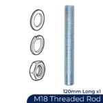 1x M18 x 120mm - Threaded Rod (Chemical Anchor Bolt)