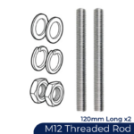 2x M12 x 120mm - Threaded Rods (Chemical Anchor Bolts)