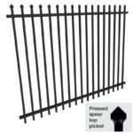 Security Fencing - Panel 2100H x 2400W - Steel Spare Top Fence Black